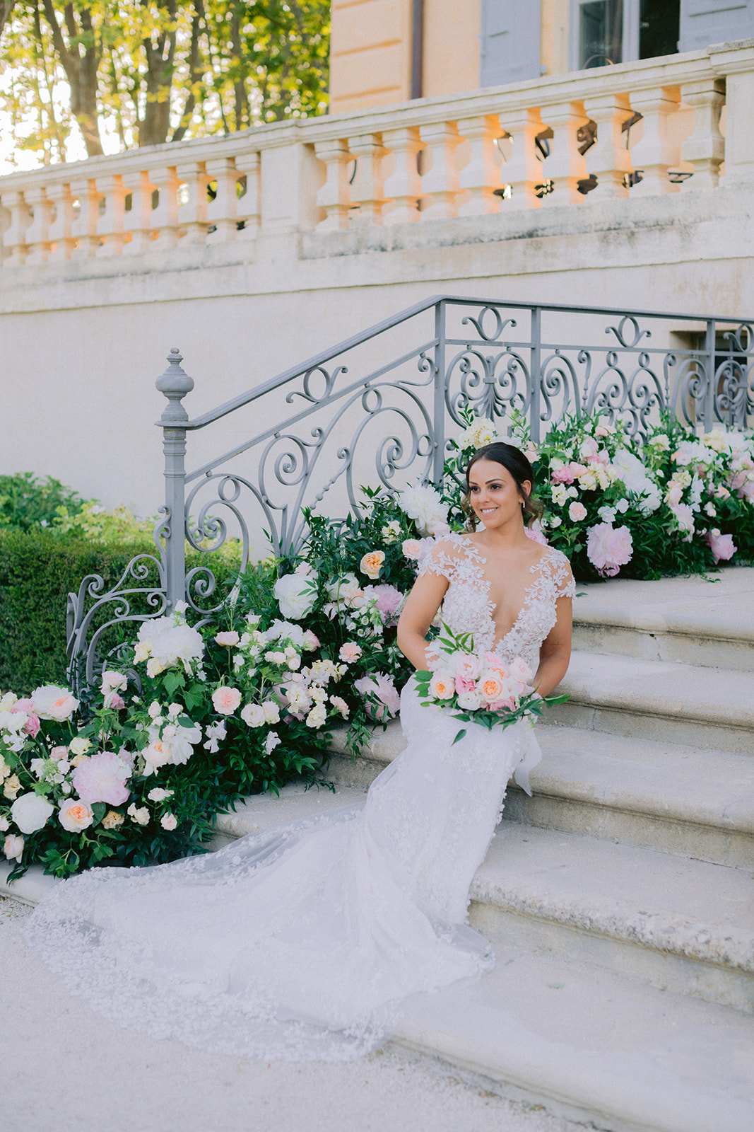 bride on the stairs